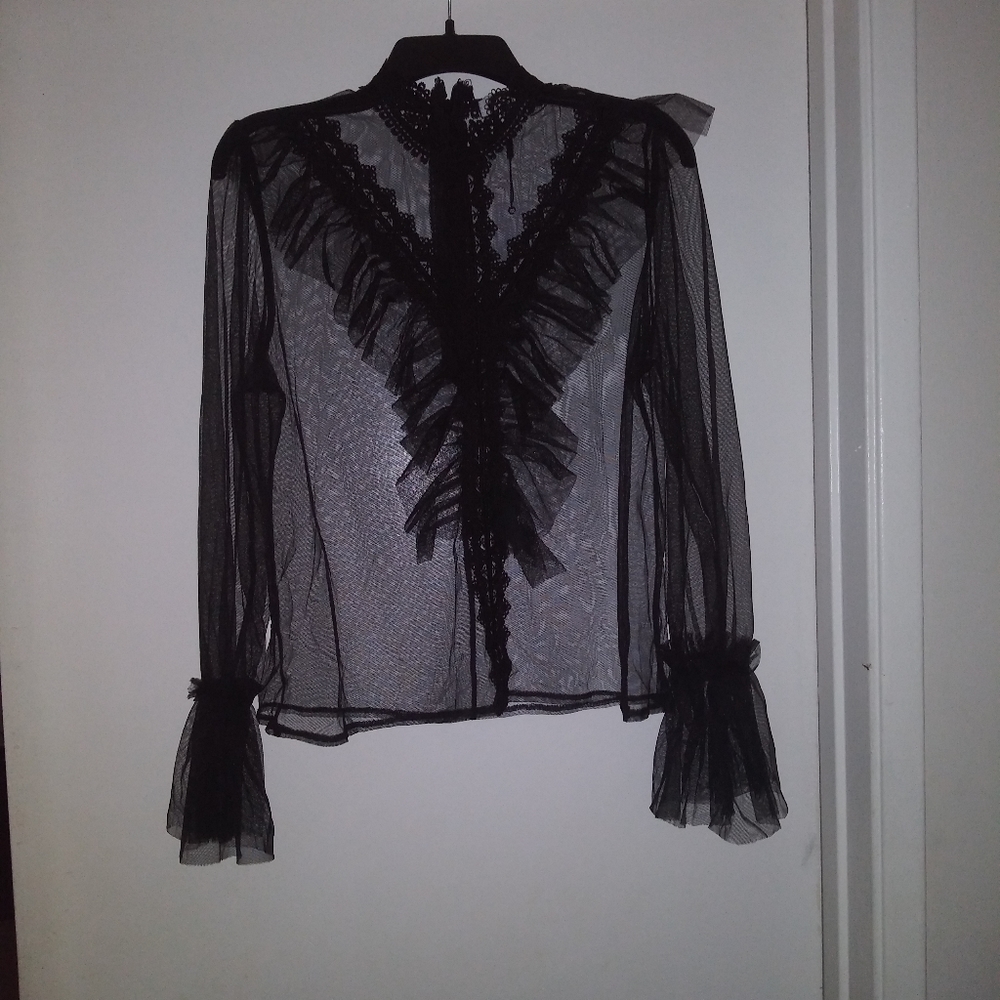 SOLD Victorian goth mesh top